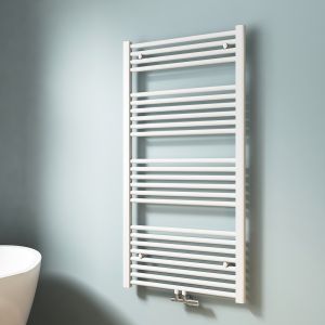 Emke toalheiro térmico água quente tubo redondo branco 120x60 cm