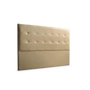 Cabeceira estofada atenea pele sintética 130x120x8 cm - dourado - moonia