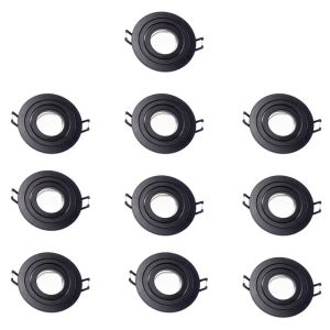 Pack 10 foco embutido ajustável classic redondo preto wonderlamp 1xgu10