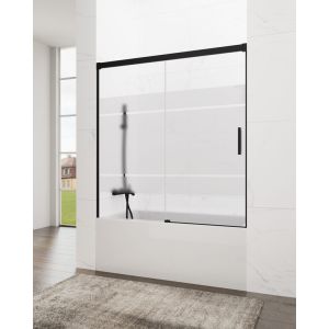 Resguardo banheira frontal+deslizante basic 140-145cm serigrafado preto