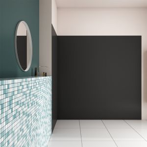 Painel de parede de alumínio para banheiro,preto fosco,120x120x120x210cm
