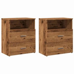 Casa lúmina - set  de 2 mesita de noche madera madeira  50 x 32 x 60 cm