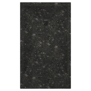 Ondee - base de duche nola 3 - cortável - 90x140 - terrazzo preto - batoque