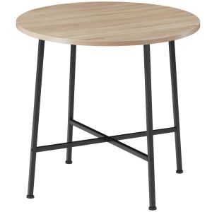 Mesa de comedor 80x76cm, madeira industrial clara, roble sonoma