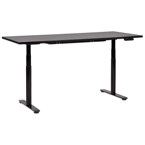 Secretária de pé ajustável eletricamente destinas 180 cm 80 cm preto