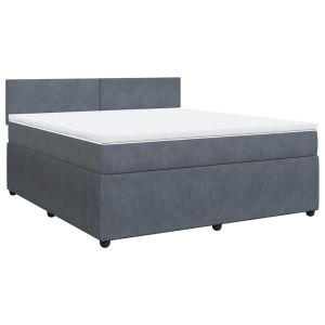 vidaXL cama box spring con colchón terciopelo gris oscuro 180x200 cm