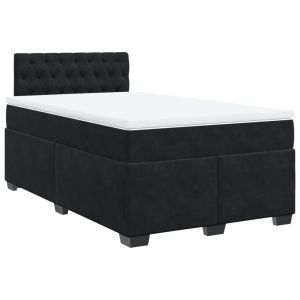 vidaXL cama box spring con colchón terciopelo negro 120x200 cm