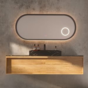 Espelho LED retroiluminado elíptico rimini 120x60 cinza cobalto-3/LED