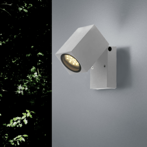 Candeeiro de parede LED ip44 prateado ajustável para lâmpada gu10 - silamp