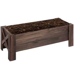 Horta vertical 100x36,5x36 cm madeira de abeto color marrón Outsunny