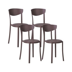 Conjunto de 4 cadeiras de jardim vieste castanho