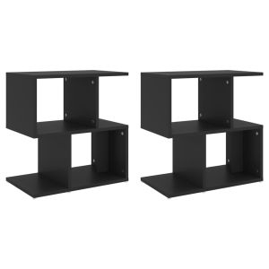 Casa lúmina - set  de 2 mesita de noche negro madeira  50 x 30 x 51,5 cm