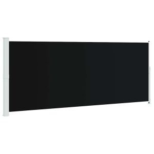 Toldo lateral retrátil para pátio 200x500 cm preto