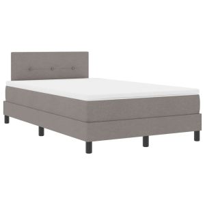 vidaXL cama box spring con colchón con colchón taupé 120 x 200 cm tela
