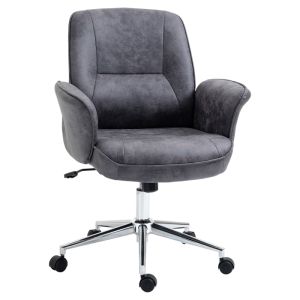 Cadeira de escritório ergonómica aço cinzento escuro com balanço ajustável