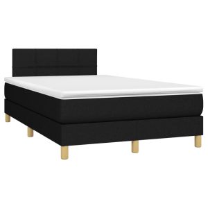 vidaXL cama box spring con colchón tela negro 120x190 cm