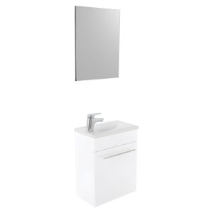 Ondee - lavatório nino - com espelho - 44cm - branco - lacado