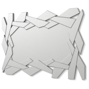 Dekoarte - espelhos decorativos modernos ninho prata|1 peça 110x80cm