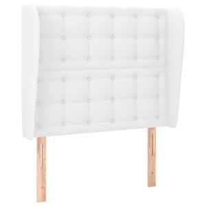 vidaXL cabecero con orejas de cuero sintético blanco 93x23x118/128 cm