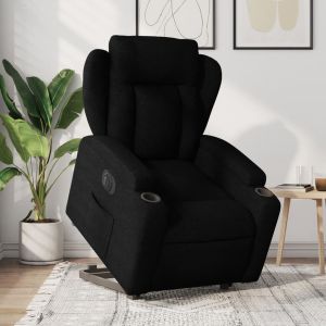 Poltrona reclinável elevatória elétrica tecido preto ewg7553