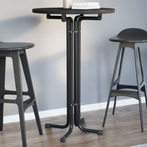 Mesa de jantar ø70x110 cm derivados de madeira e aço preto wf520629