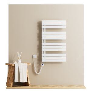 Emke toalheiro elétrico 1041x600 mm branco 600w Wi-Fi deteção janela