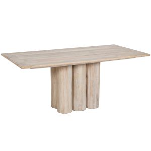 Mesa de jantar retangular em madeira de mangueira