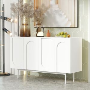 Aparador para sala, sala de jantar e entrada com 4 portas branco