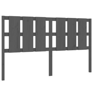 vidaXL cabecero de cama madera maciza de pino gris 165,5x4x100 cm