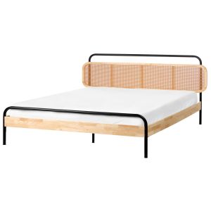 Cama rattan boussicourt 180 x 200 cm castanho claro