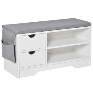 Banco sapateira 80,5x30,5x43,5 cm bicolor Homcom