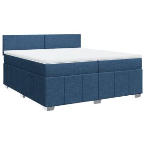 vidaXL cama box spring con colchón tela azul 200x200 cm