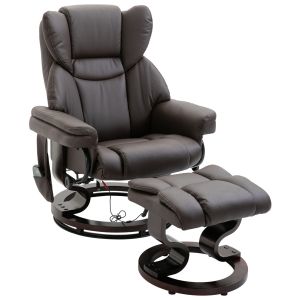 Poltrona relax com massagem castanha com apoio para pés reclinável