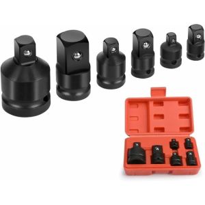6 adaptadores soquetes percussão 1/4" 3/8" 1/2" redutor