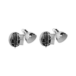 Conjunto de 2 candeeiros de parede harrington ajustável metal prateado