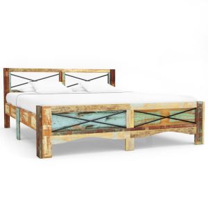 vidaXL estructura de cama de madera maciza reciclada 180x200 cm