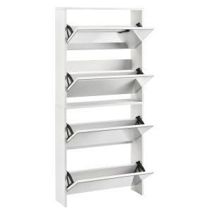 Sapateira com espelho vogar para 12 pares de sapatos 134 x 63 x 17cm branco
