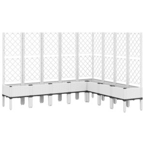 vidaXL jardinera con enrejado pp blanco 200x160x142 cm