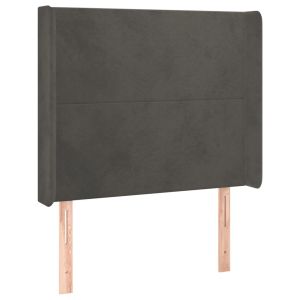 vidaXL cabecero con orejas de terciopelo gris oscuro 83x16x118/128 cm