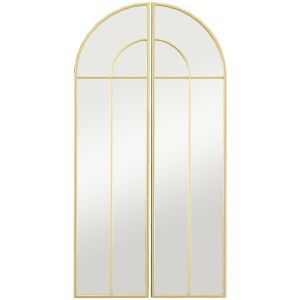 Espelho de parede 30x3x120 cm metal, vidro e mdf color amarillo Homcom