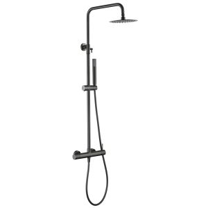 Conjunto de duche monocomando bless gun metal escovado [ imex® ]