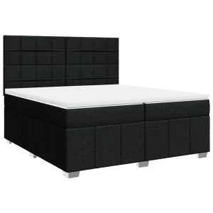 vidaXL cama box spring con colchón tela negro 200x200 cm