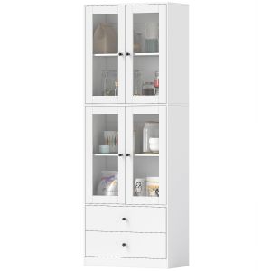 Aparador para sala de estar aglomerado branco 59x30x170 cm
