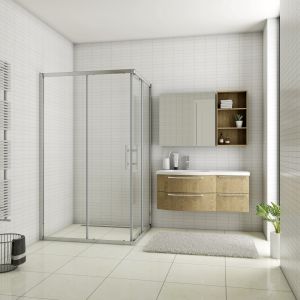 Cabine de duche rectangular correr,cromado,(1180-1200)x(880-900)x1950mm