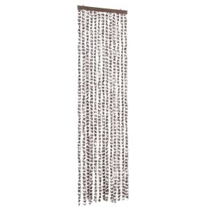 Cortina anti-insetos 56x200cm chenille cinza-acastanhado/branco