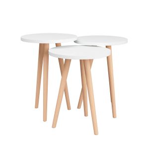 Conjunto de 3 mesas de centro redondas 35x35x49cm 35x35x47cm y 35x35x45cm