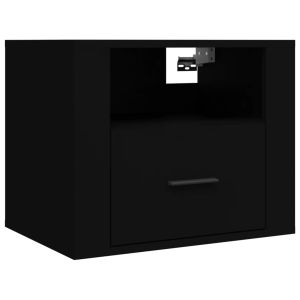 Casa lúmina - mesita de noche negro madeira  50 x 36 x 40 cm
