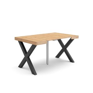 Mesa consola extensível, 140x90x73cm, carvalho, pés de madeira rf2726