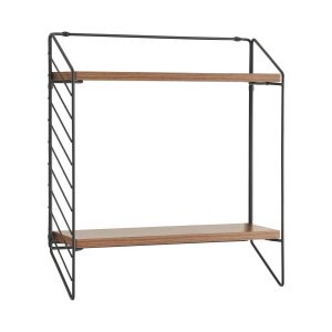 Prateleira de parede - helloshop26 - modelo 2 níveis - aço preto - efeito n