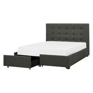 Cama de casal tecido cinzento la rochelle